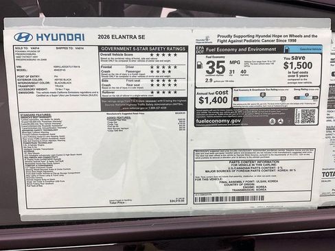 New 2026 Hyundai Elantra SE image 13