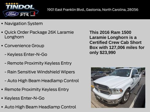 Used 2016 RAM 1500 Laramie Longhorn w/ Convenience Group RWD image 11