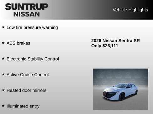 Used 2026 Nissan Sentra SR w/ SR All Weather Package FWD image 16