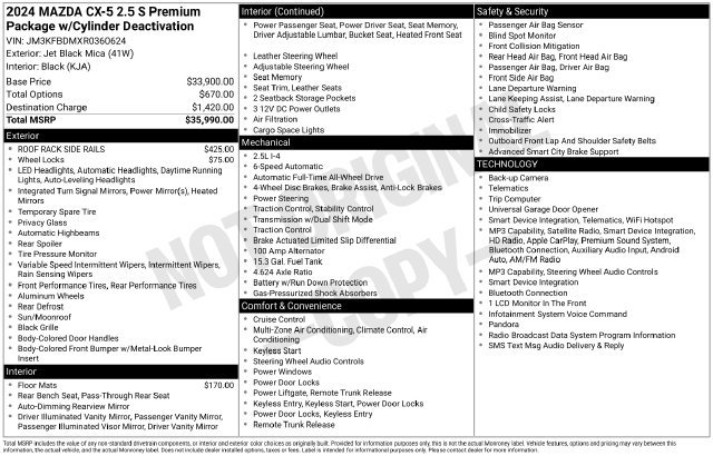 Certified 2024 MAZDA CX-5 AWD 2.5 S w/ Premium Package image 36