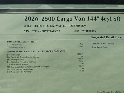 New 2026 Mercedes-Benz Sprinter 2500 image 18