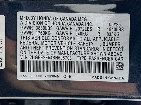 Certified 2025 Honda Civic Sport image 30