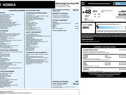 Used 2019 Honda Insight Touring image 32