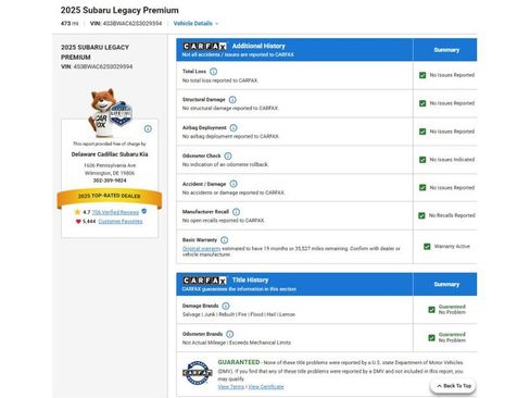 Used 2025 Subaru Legacy Premium AWD/4WD image 8