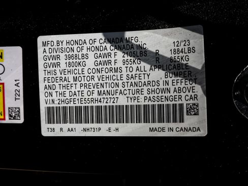 Certified 2024 Honda Civic Si image 34