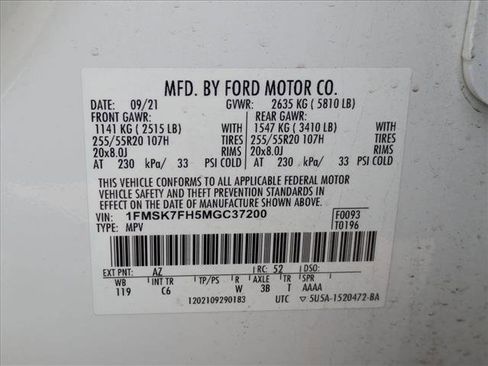 Certified 2021 Ford Explorer Limited w/ Equipment Group 301A image 26