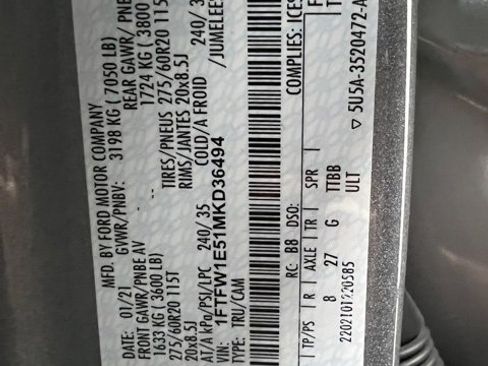 Used 2021 Ford F150 Lariat w/ Equipment Group 502A High image 60