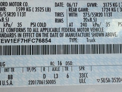 Used 2017 Ford F150 Platinum w/ Equipment Group 701A Luxury image 13