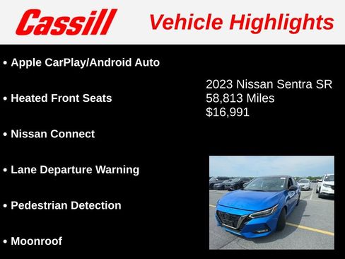 Used 2023 Nissan Sentra SR w/ SR Premium Package FWD image 3