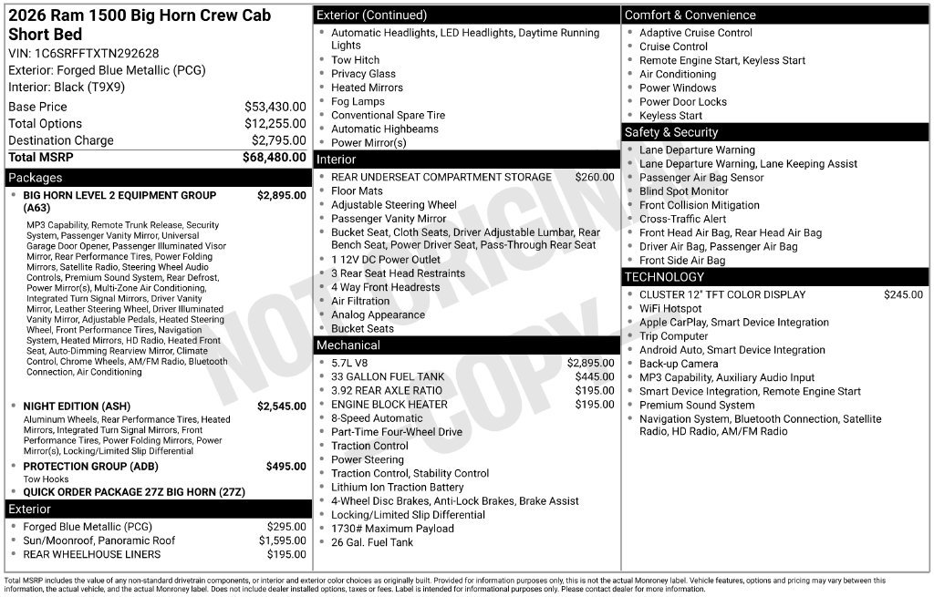 New 2026 RAM 1500 Big Horn AWD/4WD image 4