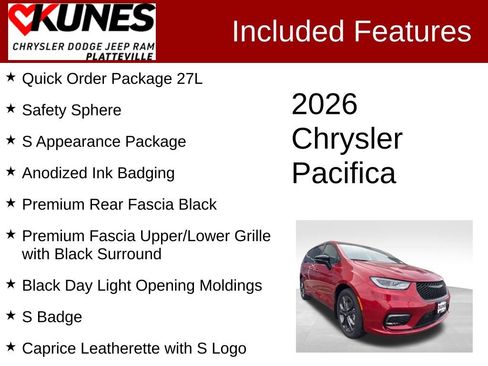 New 2026 Chrysler Pacifica Select w/ S Appearance Package image 2