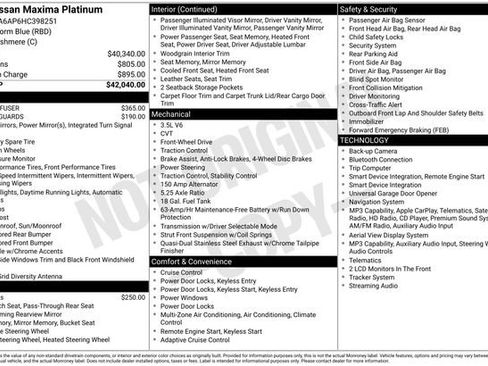 Used 2017 Nissan Maxima Platinum FWD image 12