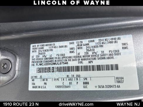 Certified 2021 Lincoln Corsair Reserve w/ Equipment Group 201A image 23