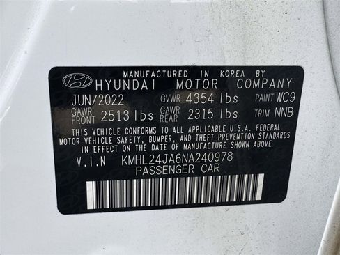 Certified 2022 Hyundai Sonata SE w/ Cargo Package image 13