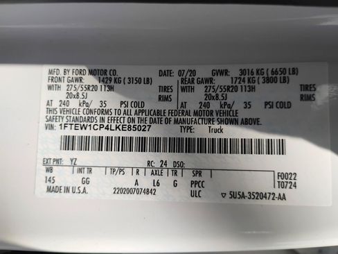 Used 2020 Ford F150 XL w/ Equipment Group 101A Mid RWD image 68