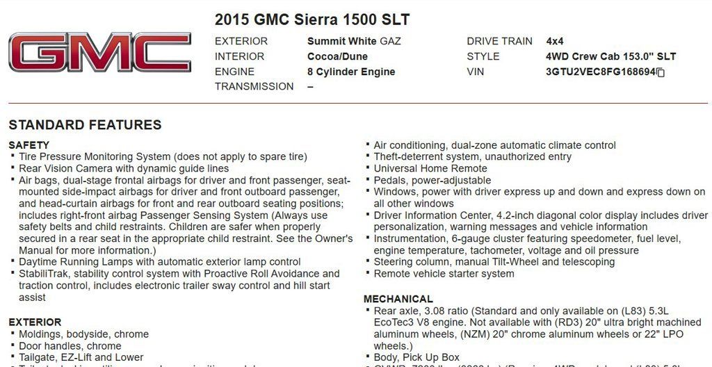 Used 2015 GMC Sierra 1500 SLT w/ SLT Crew Cab Value Package AWD/4WD image 21