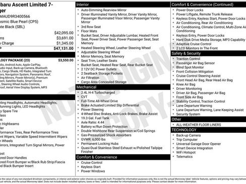 Certified 2024 Subaru Ascent Limited w/ Technology Package image 31