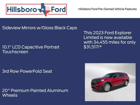 Certified 2023 Ford Explorer Limited w/ Limited Technology Package RWD image 13