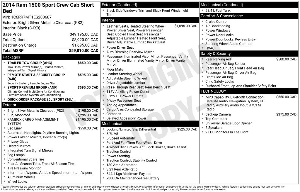 Used 2014 RAM 1500 Sport w/ Trailer Tow Group AWD/4WD image 2