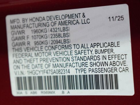 Certified 2025 Honda Accord SE image 30