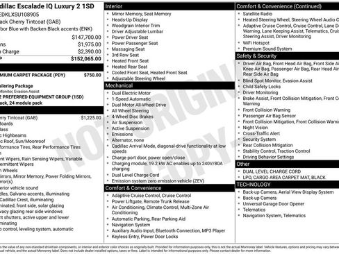 Used 2025 Cadillac Escalade IQ Luxury 2 w/ LPO, Premium Carpet Package image 34