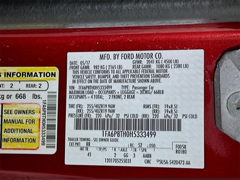 Used 2017 Ford Mustang Premium w/ Wheel & Stripe Package image 32