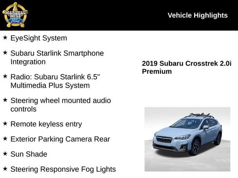 Used 2019 Subaru Crosstrek 2.0i Premium w/ Eyesight System AWD/4WD image 2