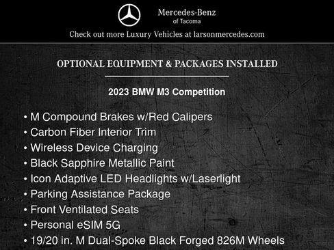 Used 2023 BMW M3 Competition w/ Executive Package image 2