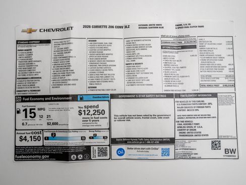 Used 2026 Chevrolet Corvette Z06 w/ Stars & Steel Limited Edition RWD image 21