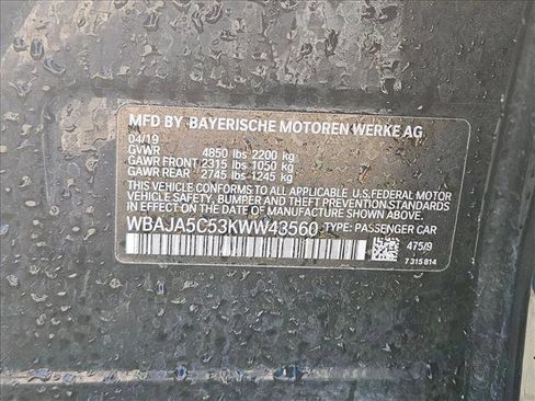 Used 2019 BMW 530i w/ Convenience Package image 25