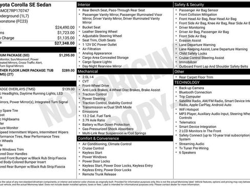 Used 2024 Toyota Corolla SE w/ SE Premium Package FWD image 2