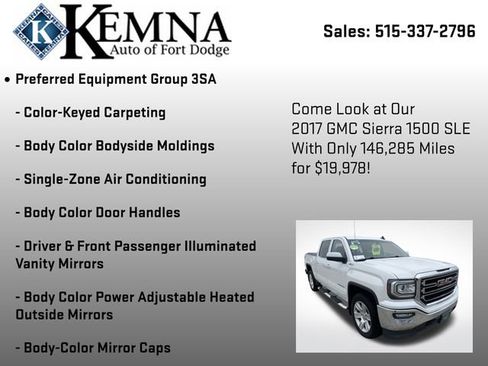 Used 2017 GMC Sierra 1500 SLE w/ SLE Value Package image 13