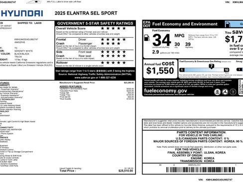 Used 2025 Hyundai Elantra Sport FWD image 48