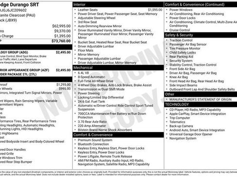 Used 2018 Dodge Durango SRT w/ SRT Interior Appearance Group image 42