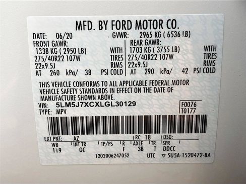 Used 2020 Lincoln Aviator Reserve w/ Equipment Group 202A image 38