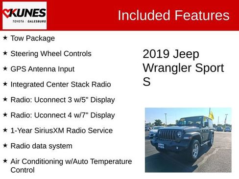 Used 2019 Jeep Wrangler Sport AWD/4WD image 3