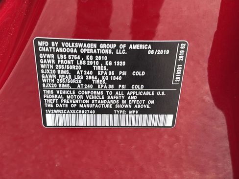 Used 2019 Volkswagen Atlas SE w/ Panoramic Sunroof Package FWD image 40