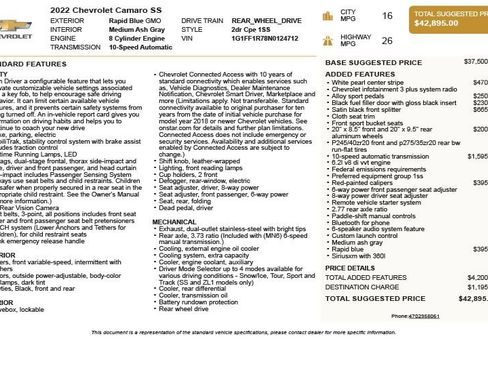 Used 2022 Chevrolet Camaro SS image 3