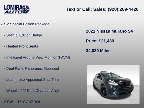 Used 2021 Nissan Murano SV AWD/4WD image 8