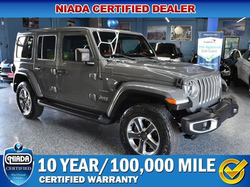 Used 2021 Jeep Wrangler Unlimited Sahara w/ LED Lighting Group AWD/4WD image 1
