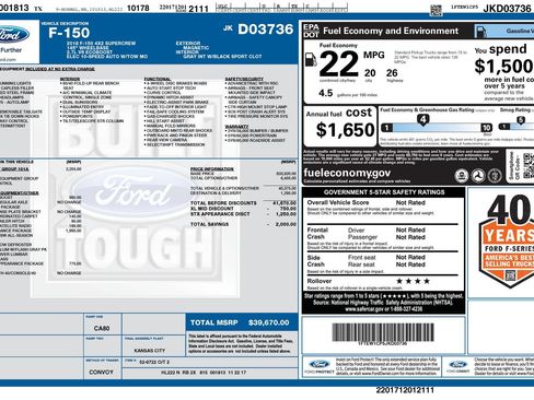 Used 2018 Ford F150 XL w/ Equipment Group 101A Mid RWD image 2