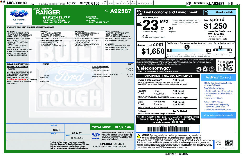 Used 2019 Ford Ranger XL RWD image 11