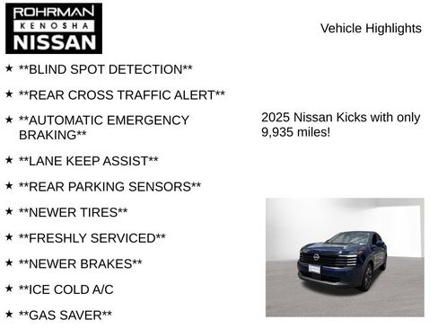 Certified 2025 Nissan Kicks SV AWD/4WD image 7