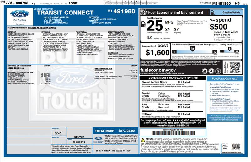 Used 2021 Ford Transit Connect XL FWD image 3