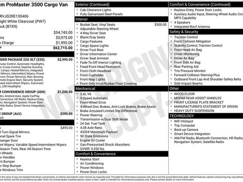 Used 2024 RAM ProMaster 3500 w/ Quick Order Package 22G SLT image 4