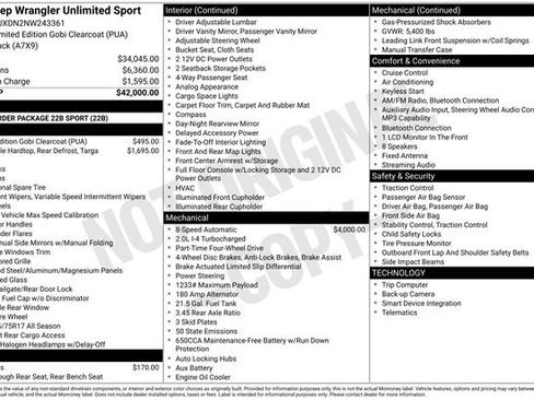 Used 2022 Jeep Wrangler Unlimited Sport AWD/4WD image 9