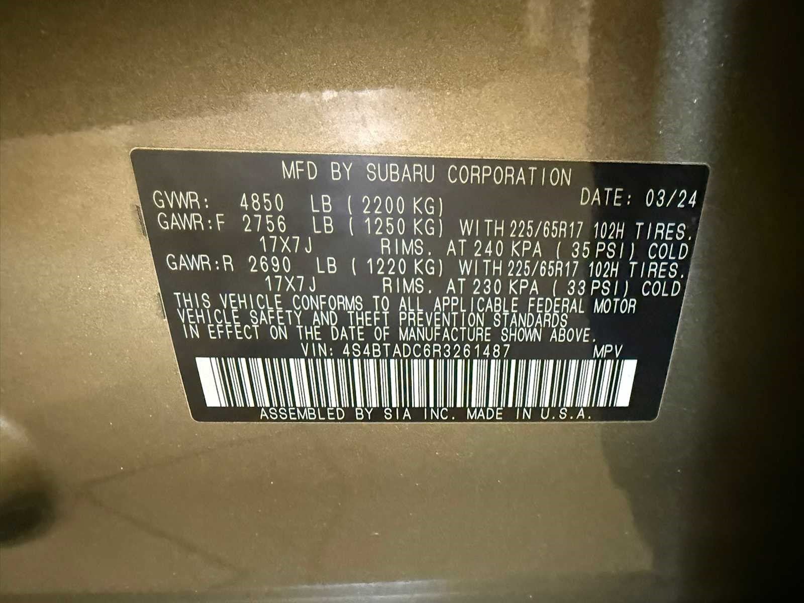 Certified 2024 Subaru Outback Premium w/ Popular Package #1A AWD/4WD image 36