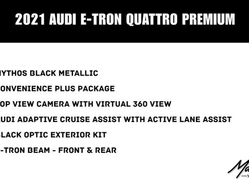 Used 2021 Audi e-tron Premium w/ Convenience Plus Package AWD/4WD image 2