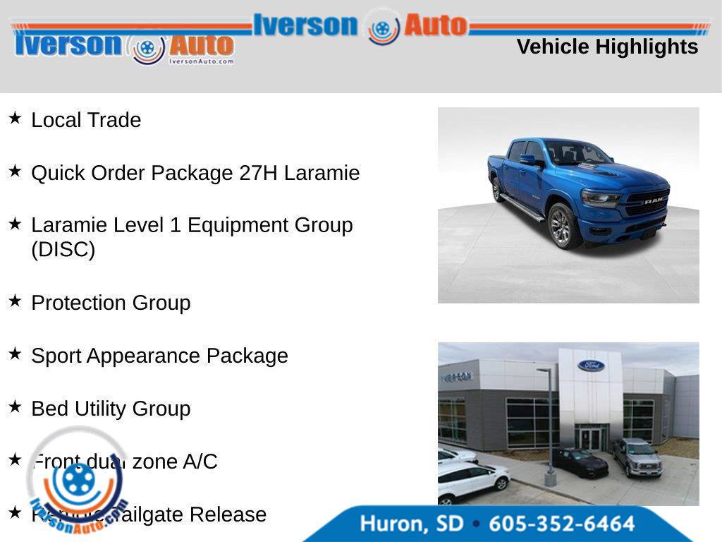 Used 2021 RAM 1500 Laramie w/ Sport Appearance Package AWD/4WD image 2