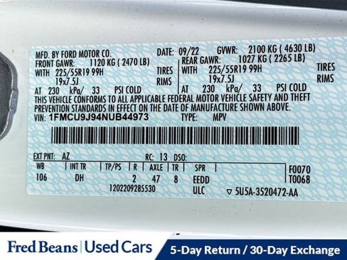 Used 2022 Ford Escape Titanium w/ Titanium Elite Package image 35